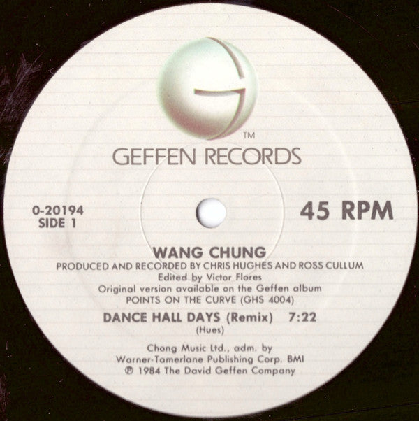 Wang Chung : Dance Hall Days & Don't Let Go (12", Maxi)