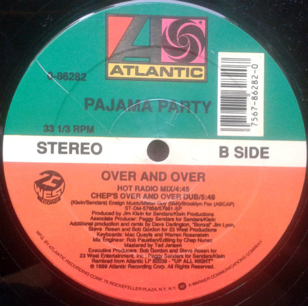 Pajama Party : Over And Over (12", Gen)