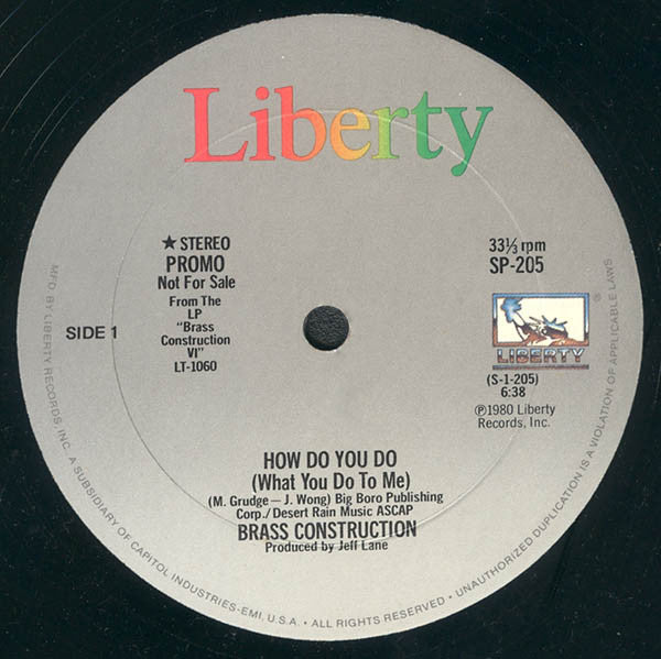 Brass Construction : How Do You Do (What You Do To Me) (12", Promo)