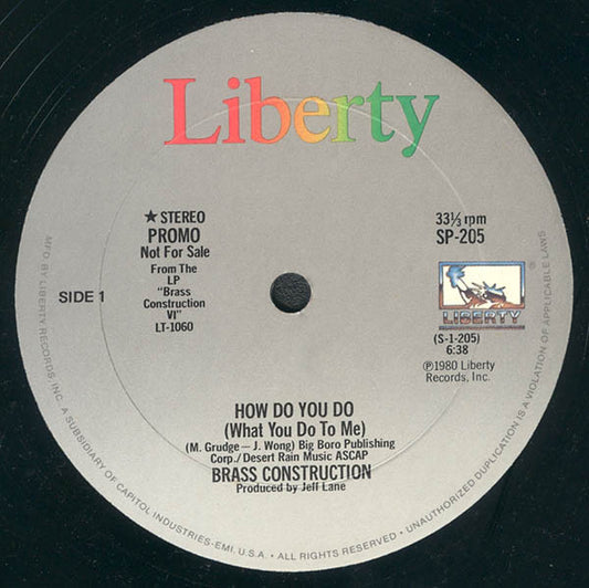 Brass Construction : How Do You Do (What You Do To Me) (12", Promo)
