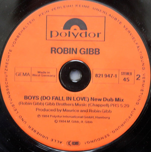 Robin Gibb : Boys (Do Fall In Love) (12", Maxi)