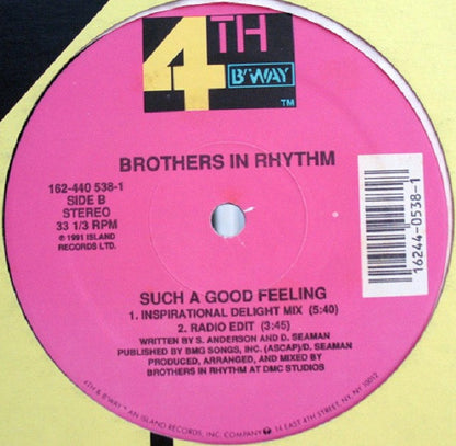 Brothers In Rhythm : Such A Good Feeling (12")