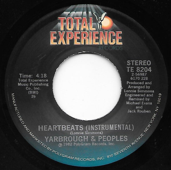Yarbrough & Peoples : Heartbeats (7", Single, 26)