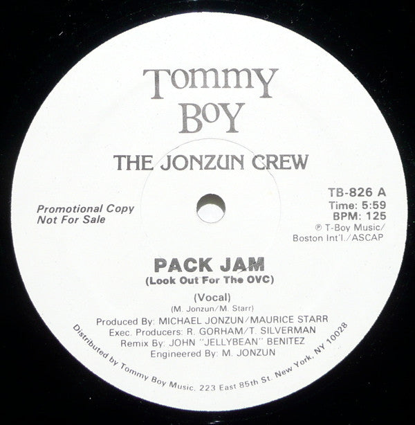 The Jonzun Crew : Pack Jam (Look Out For The OVC) (12", Promo)
