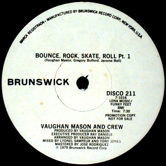 Vaughan Mason And Crew* : Bounce, Rock, Skate, Roll (12", Promo)
