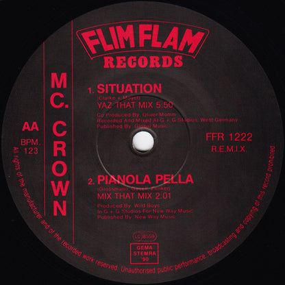 MC Crown Featuring Rhythem System : Situation (New Hip House Remix) (12")