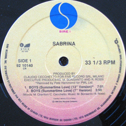 Sabrina : Boys (Summertime Love) (12", Maxi)