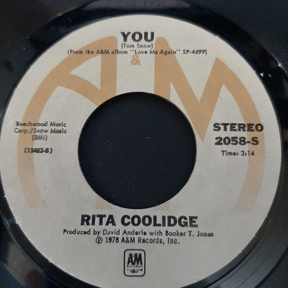 Rita Coolidge : You  (7", Single, Styrene, Mon)