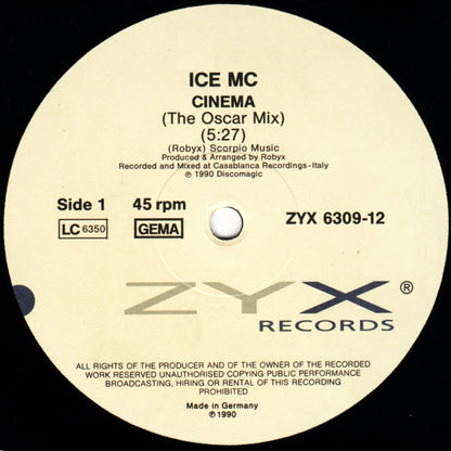 ICE MC : Cinema (12", Maxi, Ltd)