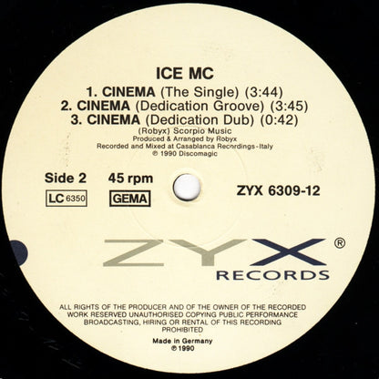 ICE MC : Cinema (12", Maxi, Ltd)