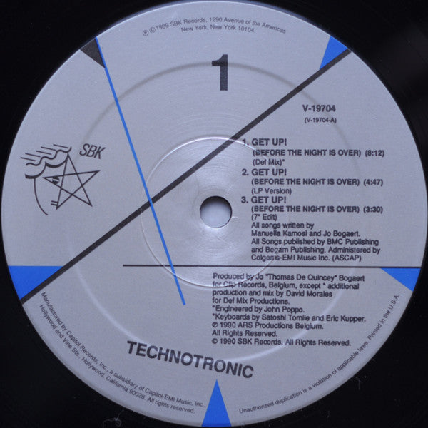 Technotronic : Get Up! (Before The Night Is Over) (12", Single)