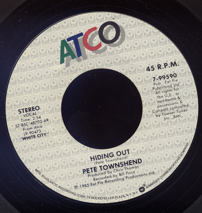 Pete Townshend : Face The Face (7", Single, Styrene, AR)