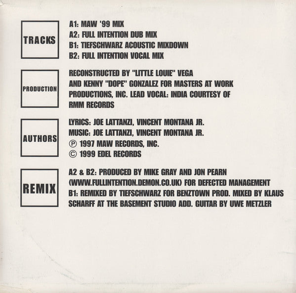 Masters At Work Feat. India : To Be In Love (12")