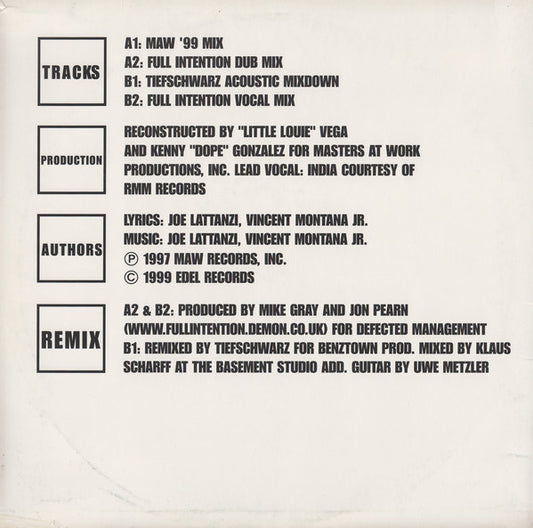 Masters At Work Feat. India : To Be In Love (12")