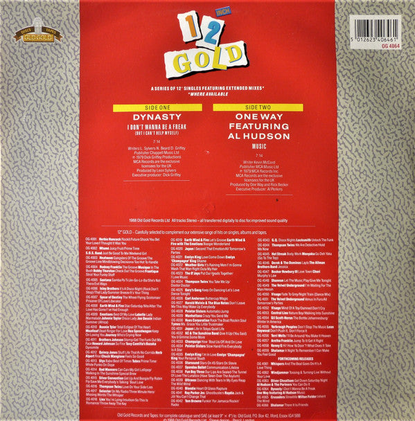 Dynasty / One Way Featuring Al Hudson : I Don't Wanna Be A Freak / Music (12", RE)