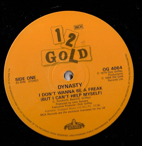 Dynasty / One Way Featuring Al Hudson : I Don't Wanna Be A Freak / Music (12", RE)