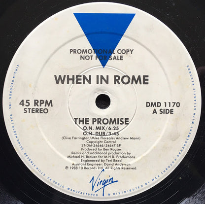 When In Rome : The Promise (12", Promo, SRC)