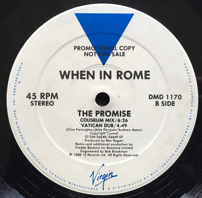 When In Rome : The Promise (12", Promo, SRC)