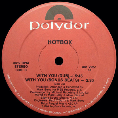 Hotbox* : With You (12")