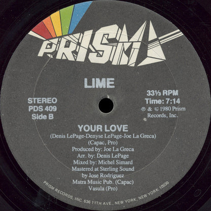 Lime (2) : Your Love (12", Single)