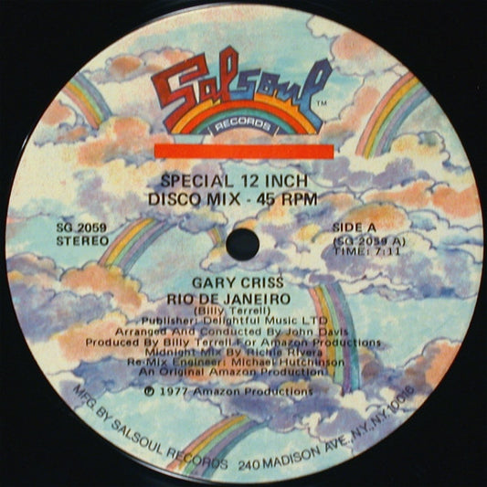 Gary Criss : Rio De Janeiro (12", Ind)