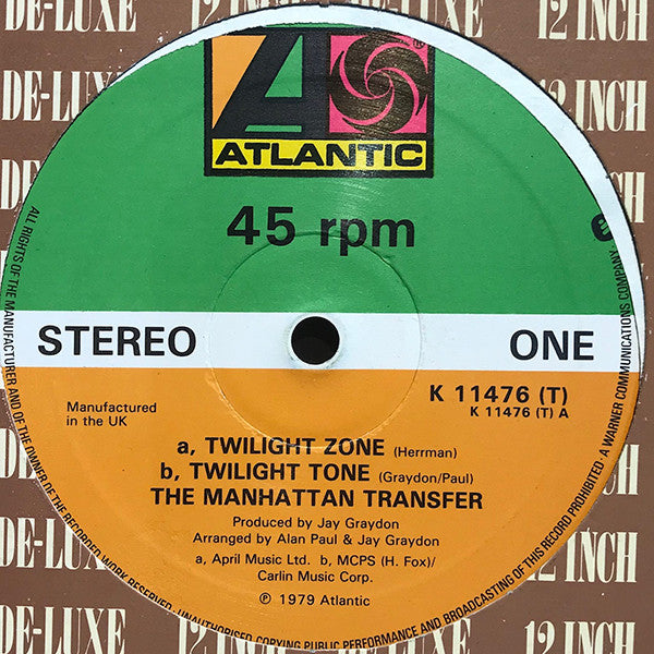 The Manhattan Transfer : Twilight Zone / Twilight Tone (12", Single)