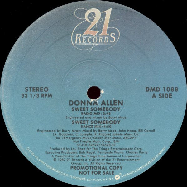 Donna Allen : Sweet Somebody (12", Single, Promo)