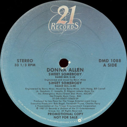 Donna Allen : Sweet Somebody (12", Single, Promo)