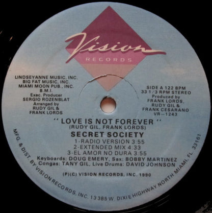 Secret Society (4) : Love Is Not Forever (12")