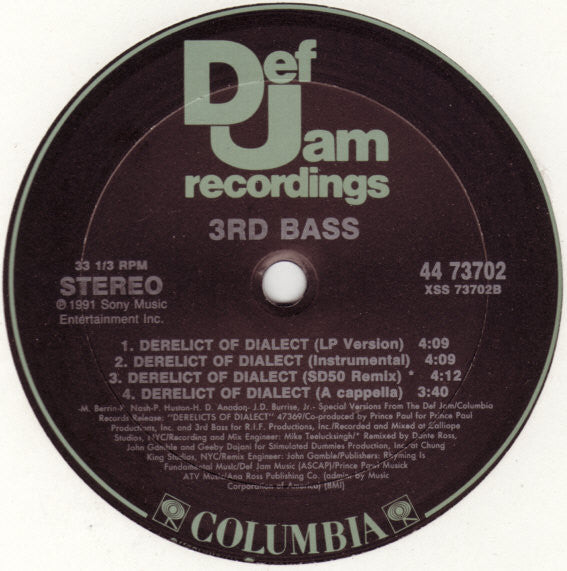 3rd Bass : Pop Goes The Weasel (12", Maxi)