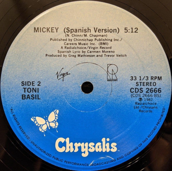 Toni Basil : Mickey (12", Single)