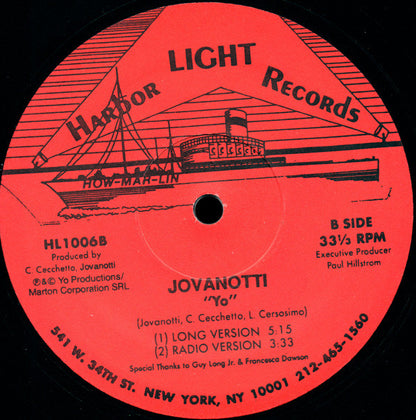 Jovanotti : Welcome / Yo (12")