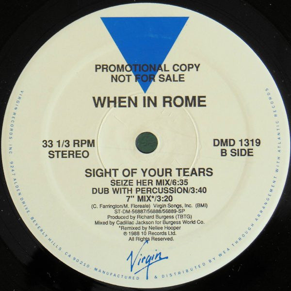 When In Rome : Sight Of Your Tears (12", Promo)