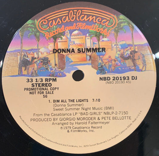 Donna Summer : Dim All The Lights (12", S/Sided, Promo, 56)