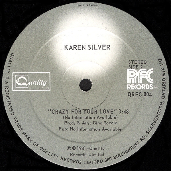 Karen Silver : Nobody Else (12")