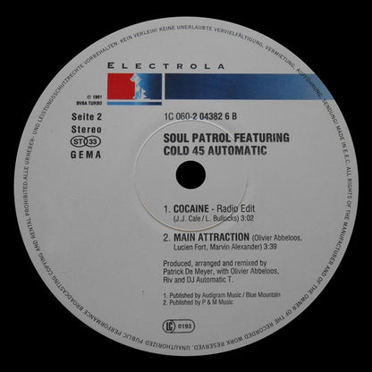 Soulpatrol* Featuring Cold 45 Automatic : Cocaine (Remix) (12")