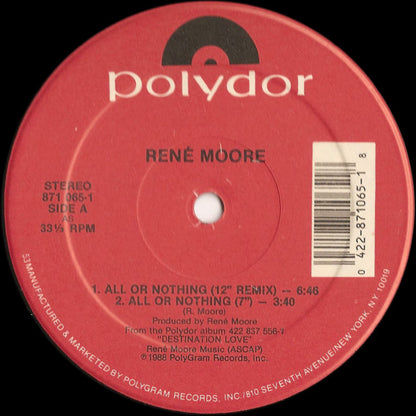 René Moore : All Or Nothing (12", Single)