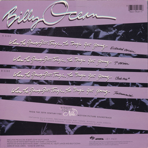Billy Ocean : When The Going Gets Tough, The Tough Get Going (12",33 ⅓ RPM)