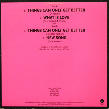 Howard Jones : Things Can Only Get Better (12", Pin)