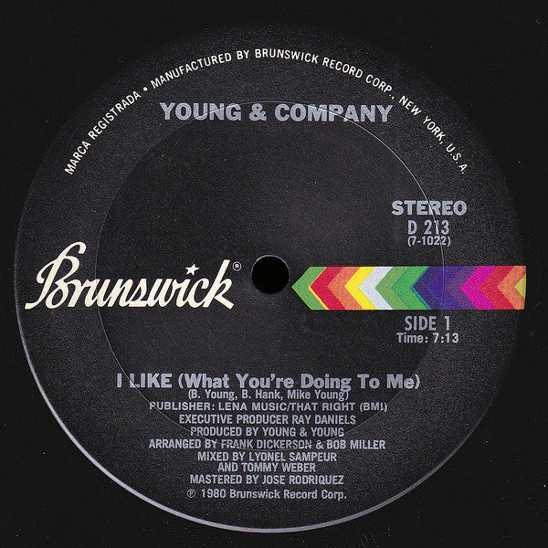 Young & Company : I Like (What You're Doing To Me) (12")