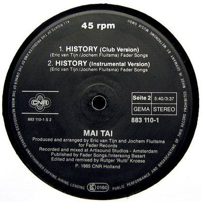 Mai Tai : History (Special Dance Mix) (12", Maxi)