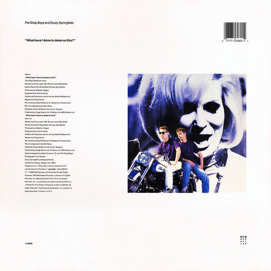 Pet Shop Boys And Dusty Springfield / Pet Shop Boys : What Have I Done To Deserve This? / Rent (12")