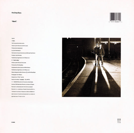 Pet Shop Boys And Dusty Springfield / Pet Shop Boys : What Have I Done To Deserve This? / Rent (12")