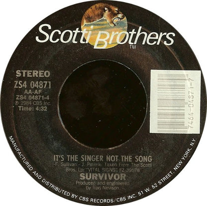 Survivor : The Search Is Over (7", Single, Styrene, Pit)
