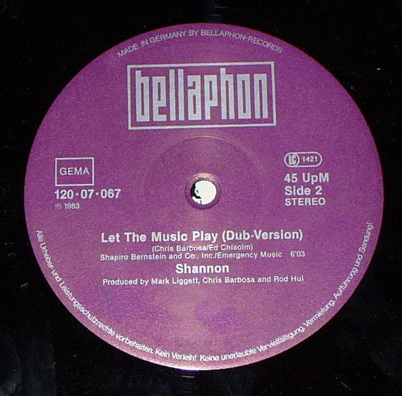 Shannon : Let The Music Play (Special-Remix) (12", Single, Vio)