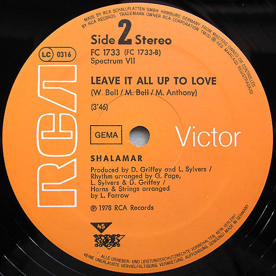 Shalamar : The Second Time Around (12")