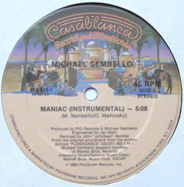 Michael Sembello : Maniac (12", Single, 53 )