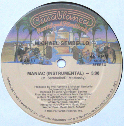 Michael Sembello : Maniac (12", Single, 53 )