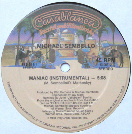 Michael Sembello : Maniac (12", Single, 53 )