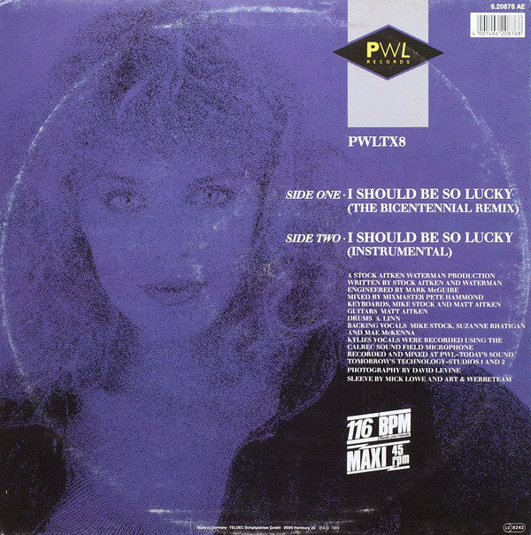 Kylie Minogue : I Should Be So Lucky (The Bicentennial 200 Remix) (12", Maxi)